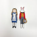 Clothespin Doll Alice & The White Rabbit
