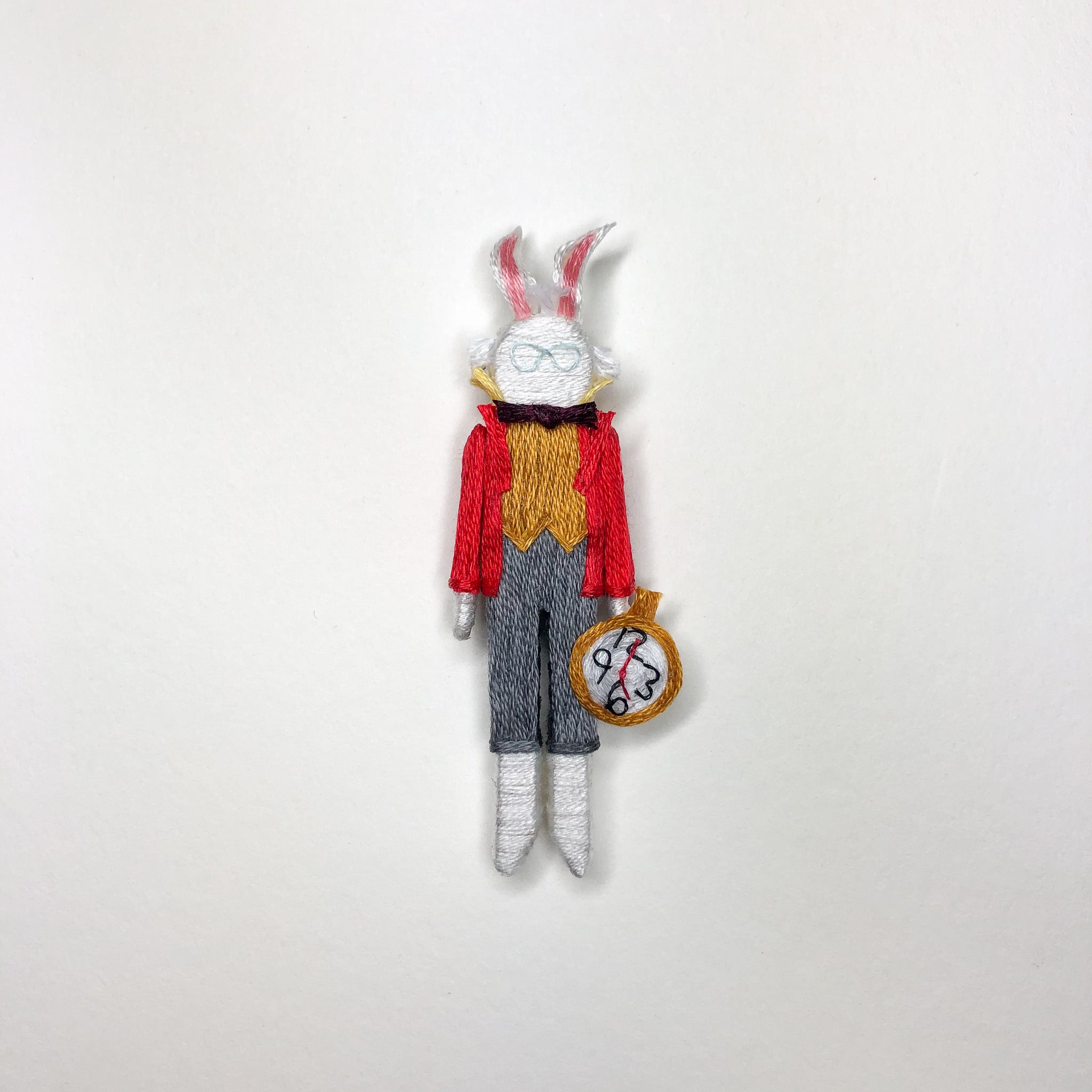 Clothespin Doll Alice & The White Rabbit