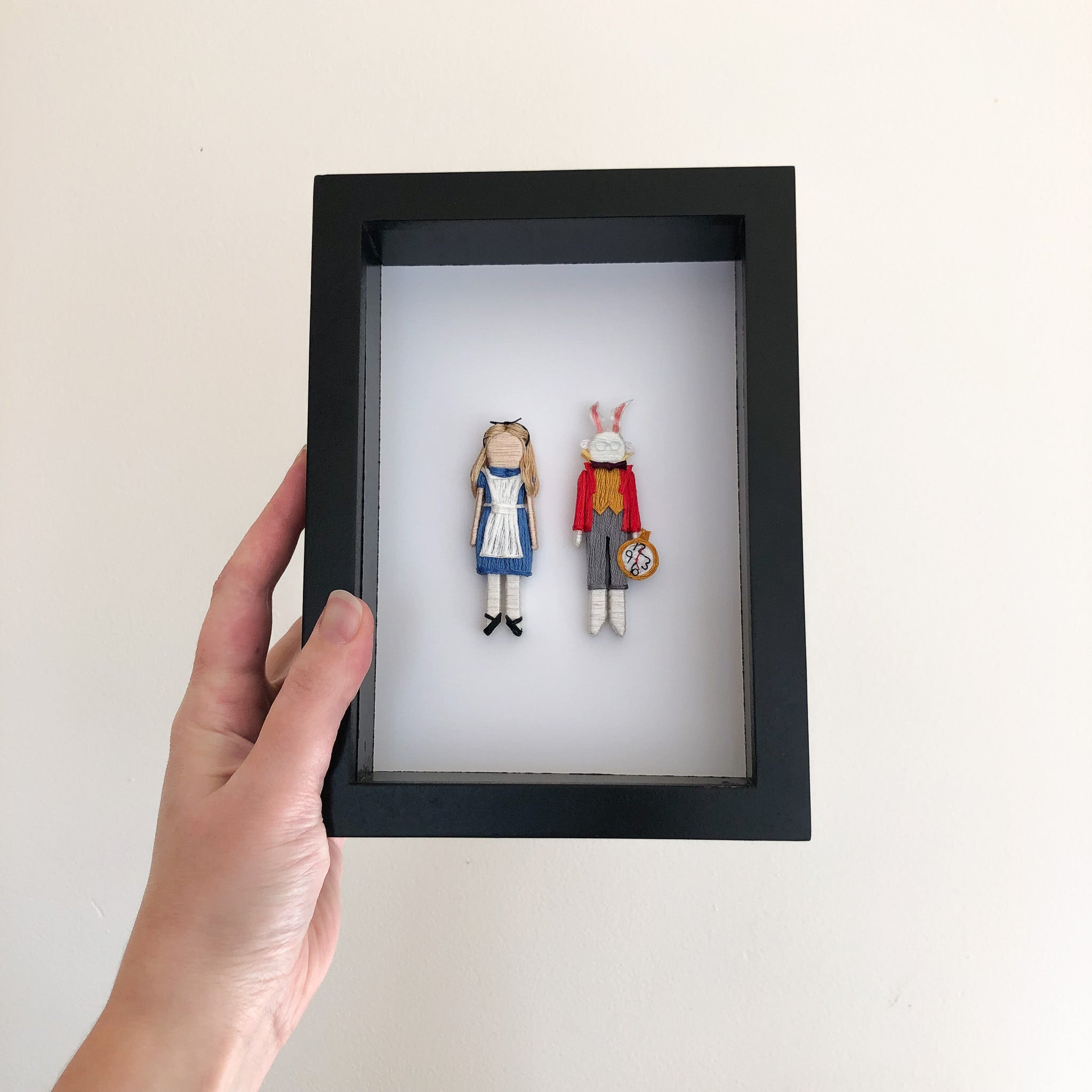 Clothespin Doll Alice & The White Rabbit