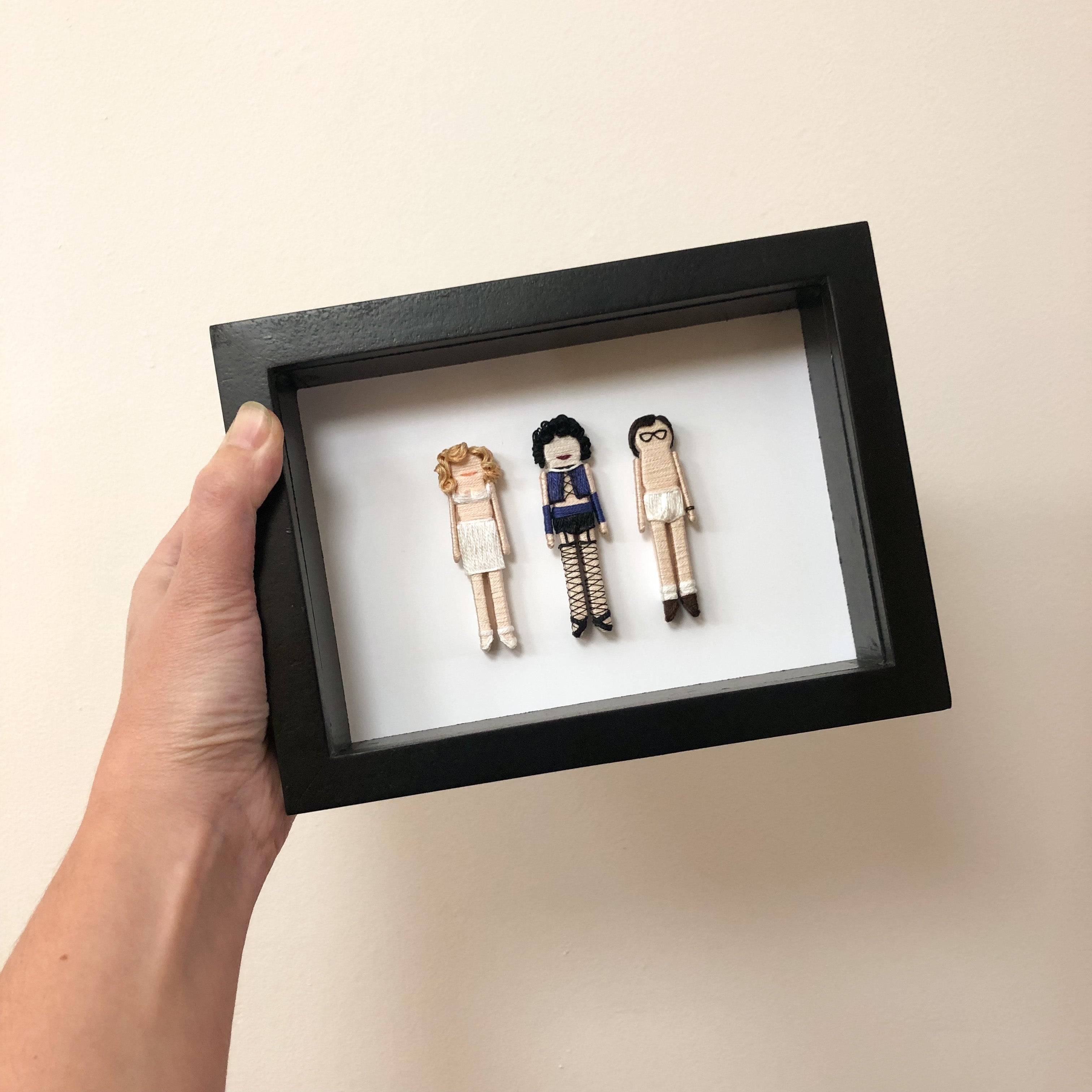 Clothespin Doll Brad, Janet & Frank-N-Furter